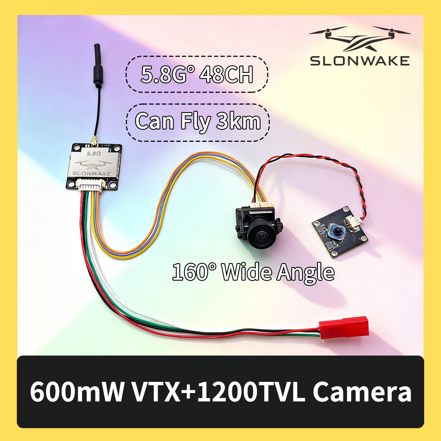 SLONWAKE 5.8G 600mW 7-24V FPV  - огляд і ціна Drone Kit With Camera