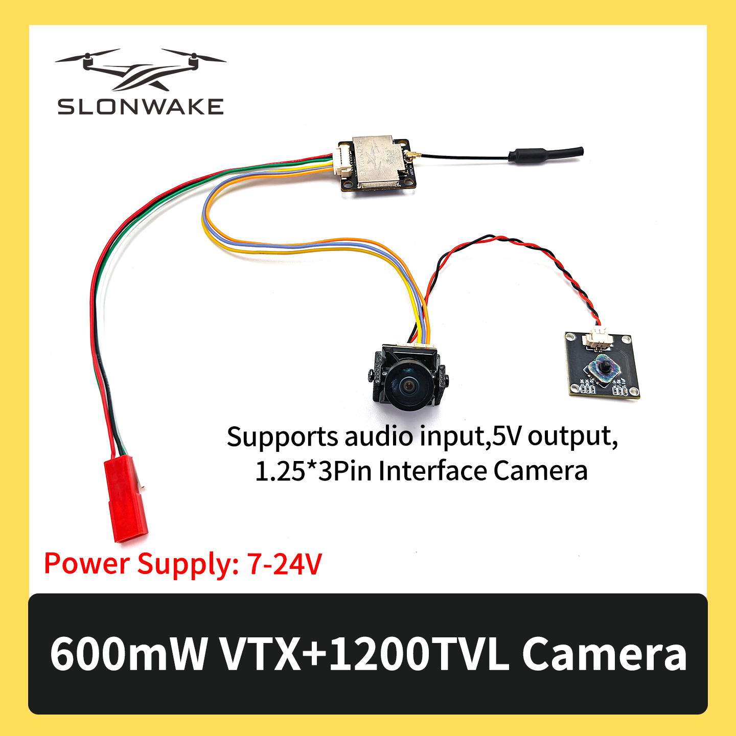 SLONWAKE 5.8G 600mW 7-24V FPV  - огляд і ціна Drone Kit With Camera