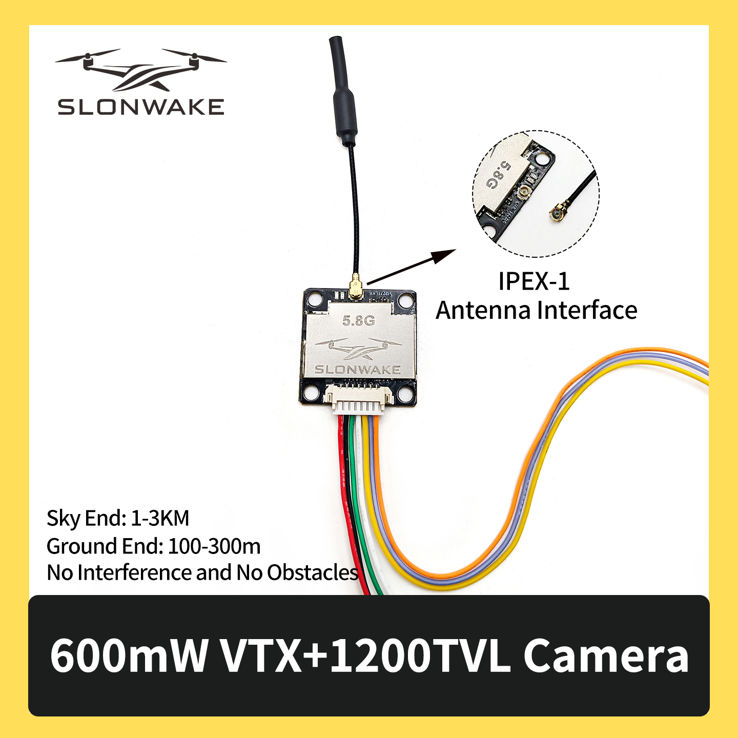 SLONWAKE 5.8G 600mW 7-24V FPV  - огляд і ціна Drone Kit With Camera