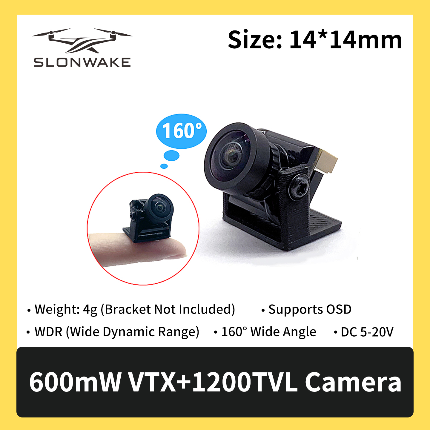 SLONWAKE 5.8G 600mW 7-24V FPV  - огляд і ціна Drone Kit With Camera