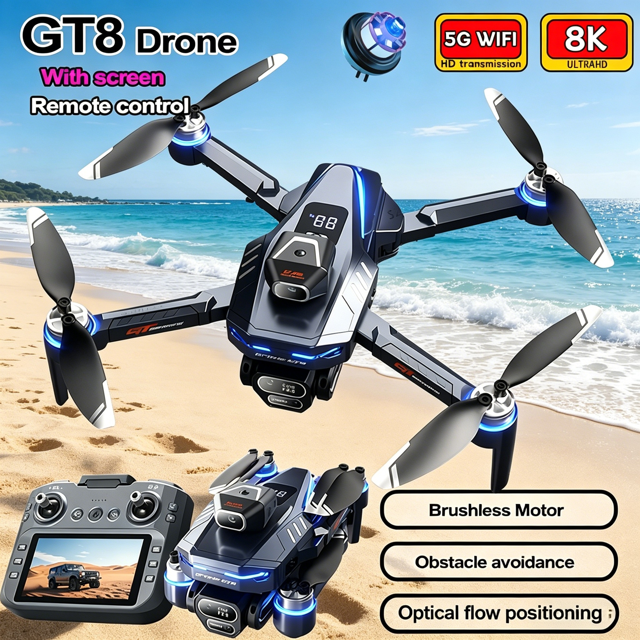 New Drone GT8 8K Professional  - огляд і ціна Drone Kit Professional